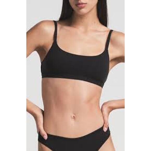 SKIMS Fits Everybody Scoop Bralette Black Size Large L COMFY MINIMALIST LOUNGE 1 - Picture 4 of 5